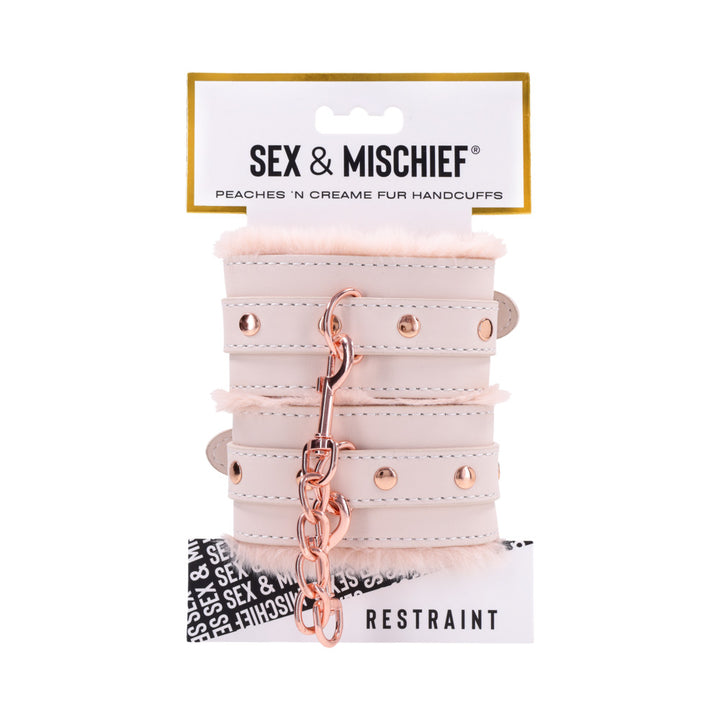 Sportsheets Sex & Mischief Peaches ‘n CreaMe Fur Handcuffs