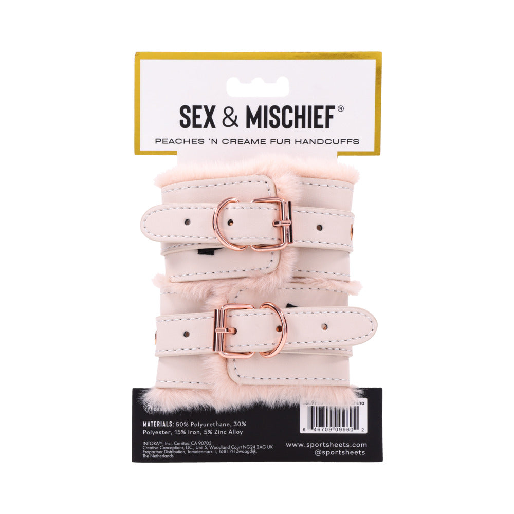 Sportsheets Sex & Mischief Peaches ‘n CreaMe Fur Handcuffs