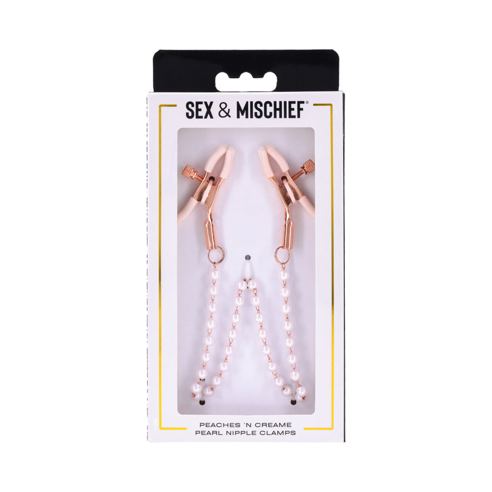 Sportsheets Sex & Mischief Peaches ‘n CreaMe Pearl Nipple Clamps