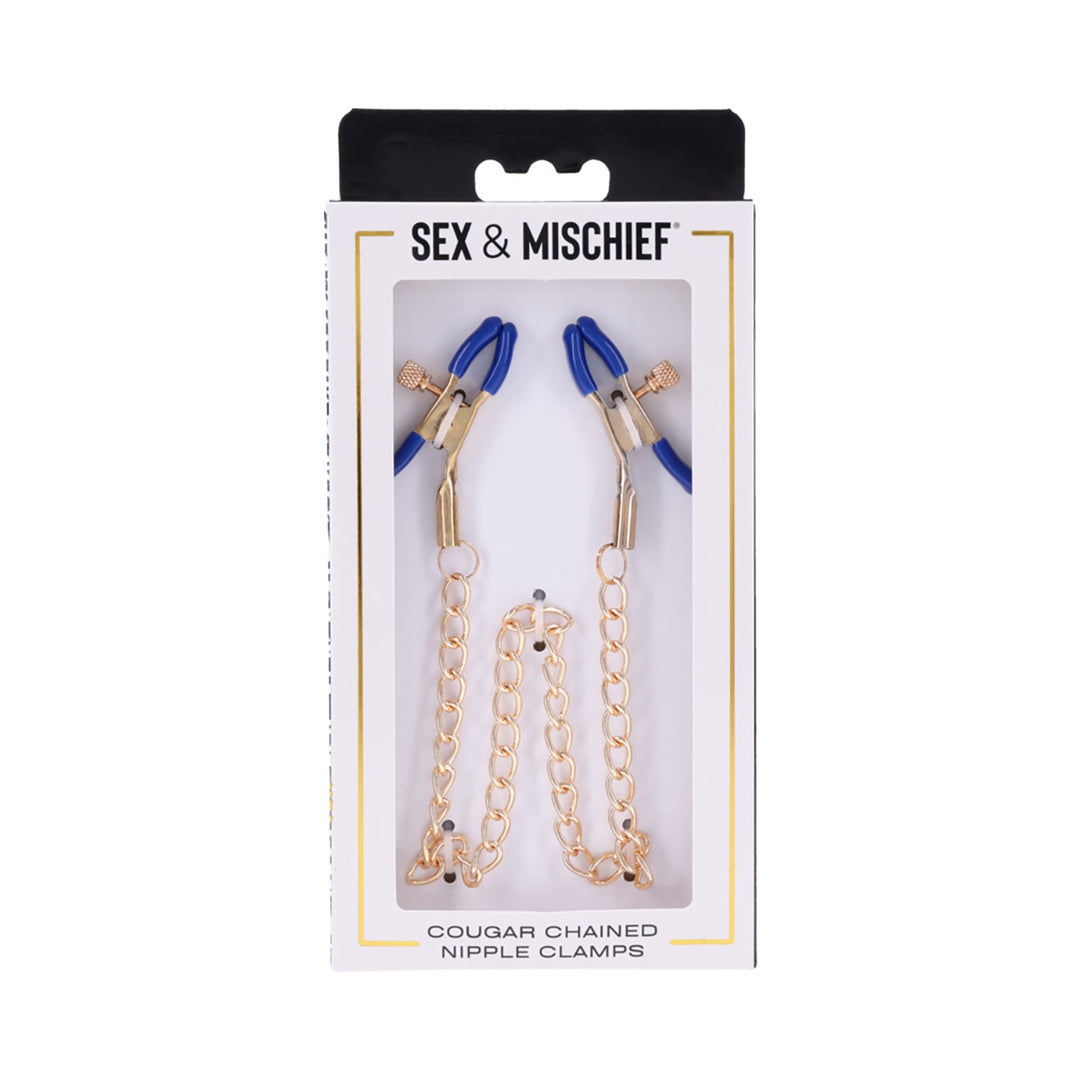 SS S&M Cougar Chained Nipple Clamps